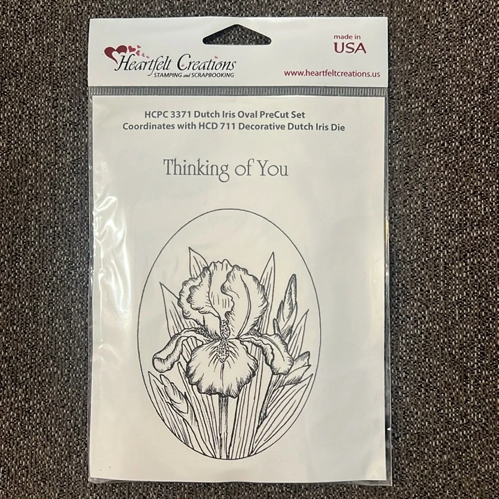Heartfelt Creations Decorative Dutch Iris Dies & Matching Stamp Set NWT Retired